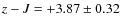 $z-J=+3.87\pm0.32$