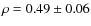 $\rho=0.49\pm0.06$