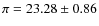 $\pi=23.28\pm 0.86$