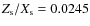$Z_{\rm s}/X_{\rm s}=0.0245$