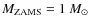 $M_{\rm ZAMS}=1~M_{\odot}$