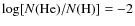 $\log [N(\mbox{He})/N(\mbox{H})]=-2$