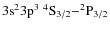 $\rm 3s^23p^3\ ^4S_{3/2}{-}^2P_{3/2}$