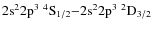 $\rm 2s^22p^3\ ^4S_{1/2}{-}2s^22p^3\ ^2D_{3/2}$