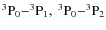 $\rm ^3P_0{-}^3P_1,\ ^3P_0{-}^3P_2$