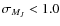 $\sigma _{M_J} < 1.0$