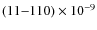 $(11{-}110)\times 10^{-9}$