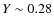 $Y \sim 0.28$