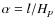 $\alpha=l/H_p$