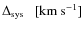 $\Delta_{\rm sys}\ \ \ [{\rm km~s}^{-1}]$