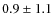 $0.9\pm1.1$