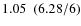 $1.05\ \ (6.28/6)$