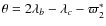 $\theta = 2 \lambda _b - \lambda _c - \varpi _2^*$
