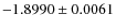 $-1.8990 \pm 0.0061 $