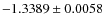 $-1.3389 \pm 0.0058 $