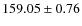 $ 159.05 \pm 0.76 $