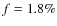 $f = 1.8\%$