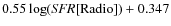 $0.55 \log ({\it SFR}[{\rm Radio}]) + 0.347$