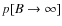 $p[B \to \infty]$
