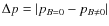 $\Delta p=\vert p_{B=0} - p_{B \ne 0}\vert$