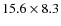 $15.6\times8.3$