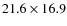 $21.6\times16.9$
