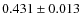 $0.431\pm0.013$