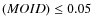 $(MOID)\le0.05$