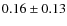 $0.16\pm 0.13$