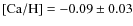 $\rm [Ca/H]=-0.09\pm0.03$