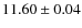 $11.60\pm 0.04$