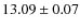$13.09\pm 0.07$
