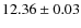 $12.36\pm 0.03$