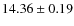 $14.36\pm 0.19$