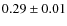 $0.29 \pm 0.01$