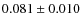 $0.081 \pm 0.010$