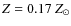 $Z=0.17~Z_\odot$
