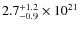$2.7^{\rm +1.2}_{-0.9} \times 10^{21}$