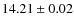 $14.21\pm 0.02$