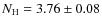 $N_{\rm H}=3.76\pm0.08$