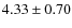 $4.33\pm0.70$
