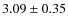 $3.09\pm0.35$