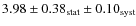 $3.98\pm0.38_{\rm stat}\pm0.10_{\rm syst}$