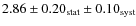 $2.86\pm0.20_{\rm stat}\pm0.10_{\rm syst}$