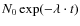 $N_0\exp(-\lambda\cdot t)$