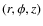 $(r,\phi,z)$