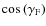 $\cos{(\gamma_{\rm F})}$