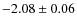 $-2.08\pm 0.06$