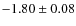 $-1.80\pm 0.08$