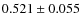 $0.521\pm0.055~$